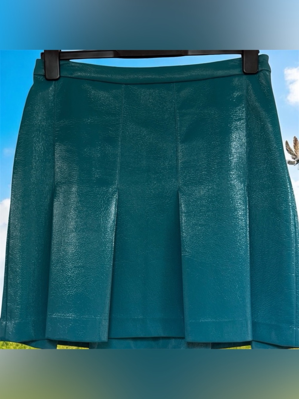 TURQUOISE VINYL: STEFANEL SKIRT NWT - Picture 8 of 12